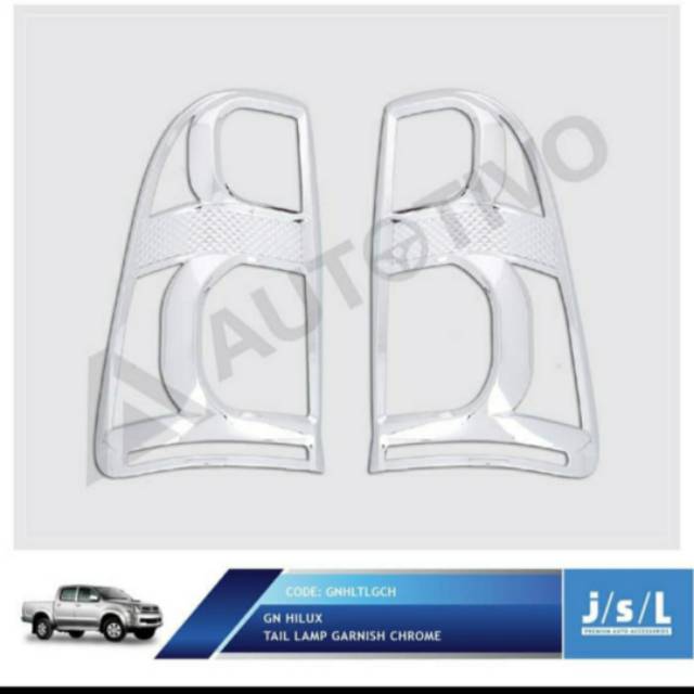 Garnish lampu belakang Grand Hilux/ tail lamp garnish Hitam &amp; Chrome jsl