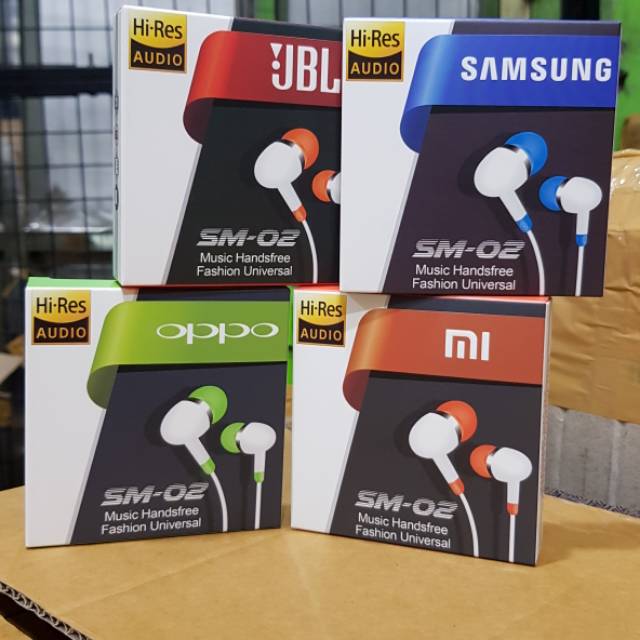 Headset/earphone/handsfree OPPO VIVO SAMSUNG XIAOMI [super bass] sm-02