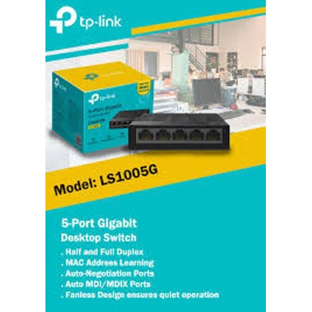 TP-LINK LS1005G 5-Port Gigabit Desktop Switch TPLINK  10/100/1000Mbps Unmanaged, Plastik Case