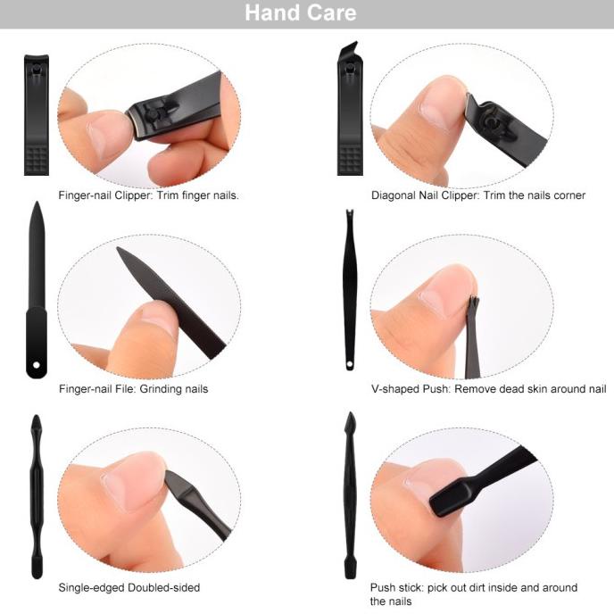 Gunting Kuku Set Lengkap Alat Pemotong Kuku Anti Cantengan Manicure Pedicure Nail Art Salon