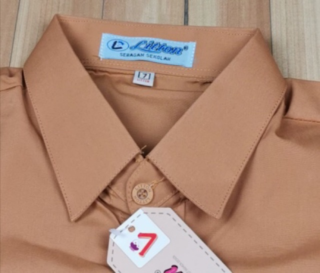 Pramuka Seragam Coklat CEWEK lengan Pendek bahan halus adem 1-3L LITTON /Hem pramuka putri perempuan