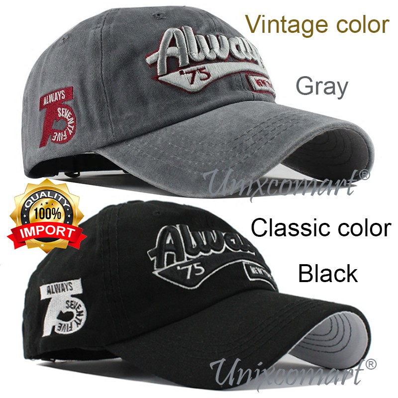 Topi Basebal ALWAYS 75 Hat Cap Casual Sport Pria Wanita