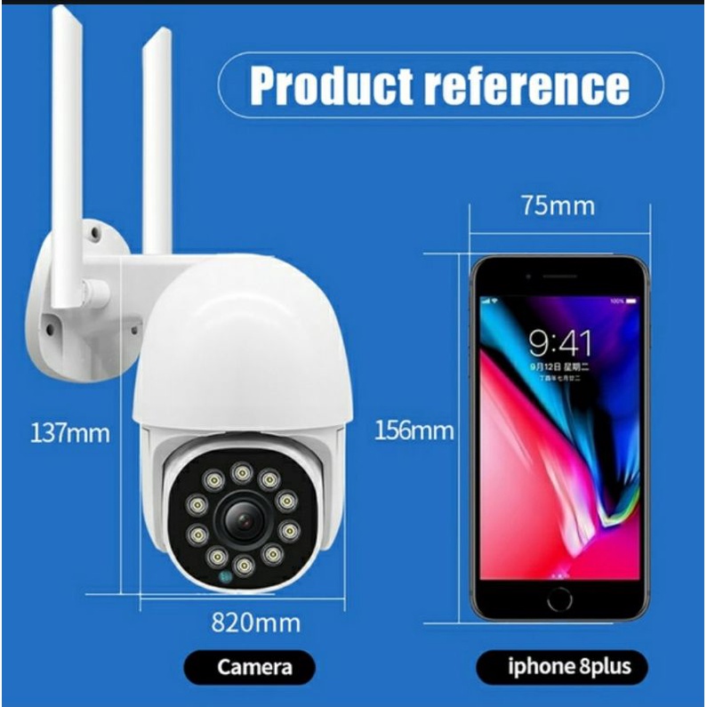 CCTV OUTDOOR IP CAMERA PTZ PAN TILT APP V380 8MP - MALAM BERWARNA