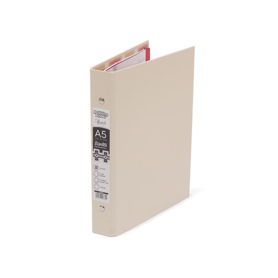 

A5 PP MULTI RING BINDER 20 HOLE 1334 45 PEACH BANTEX / BINDER