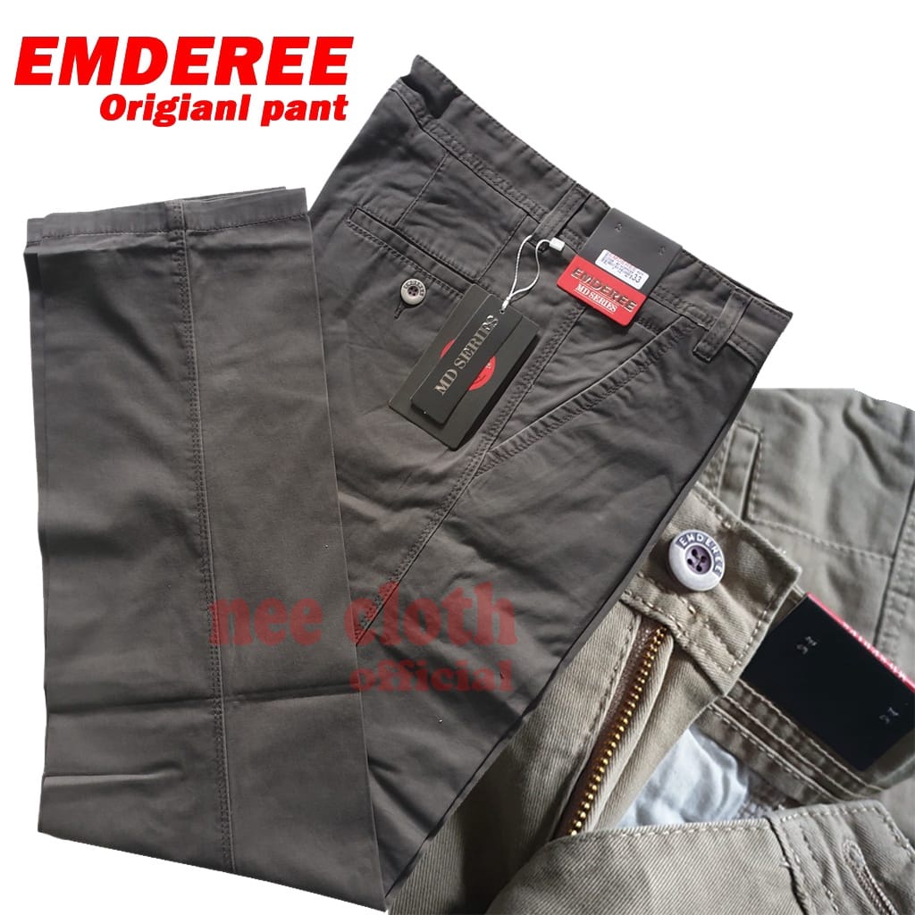 Celana Panjang Pria Katun Tembal Halus Kualitas CARDINAL Merk EMDEREE 100 % Original / Celana Formal