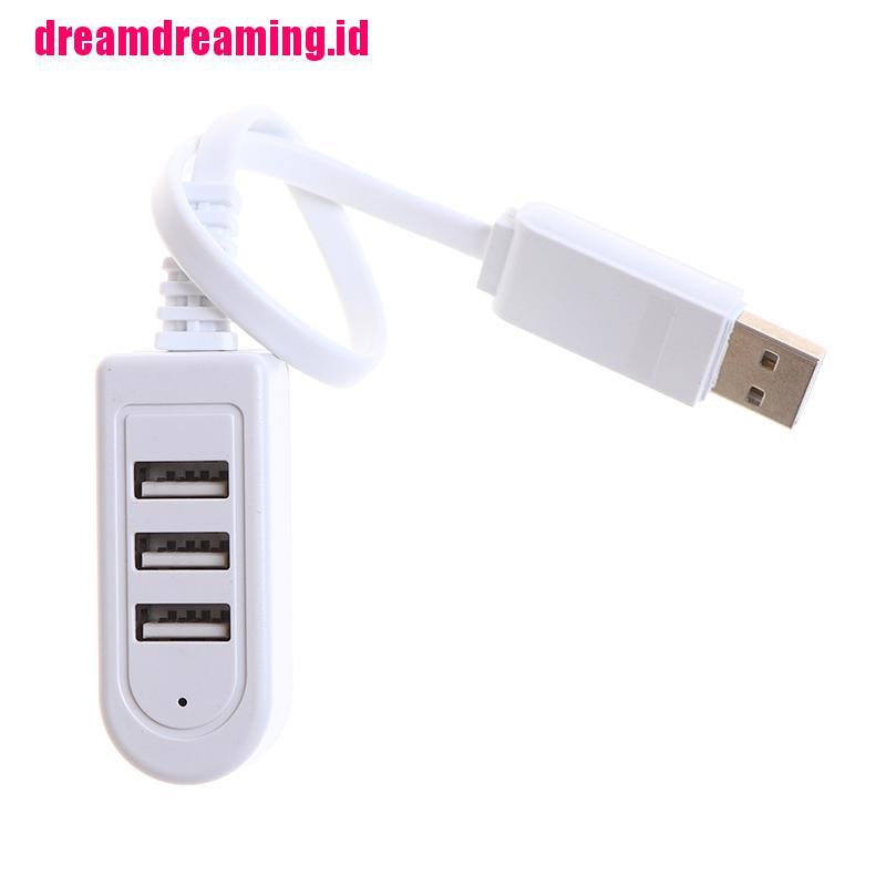 3 Ports USB 2.0 Multi High Speed HUB Splitter Expansion Laptop For Desktop PC.