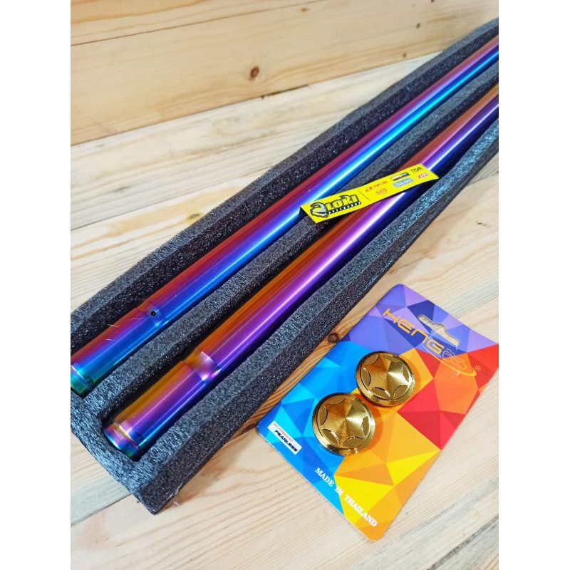 As Shock Skok Pipa Depan Ninja 150 R RR Vixion Scorpio Rxking 26 30 31 33 mm MP Tiger Blue Gold Rainbow VRD V1 CJDW-1