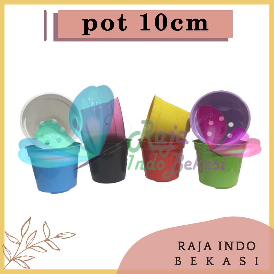 Pot 10 Coklat Merah Bata Murah - Pot Bulat Kecil Bisa Untuk Vas Bunga - Pot Tanaman 10CM Benih Kecil