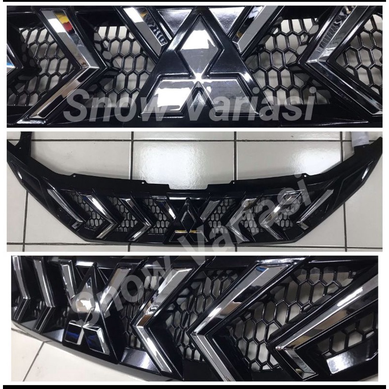 Gril Grill Front grille cover Xtivo xpander hitam kilap doff lis chrome JSL