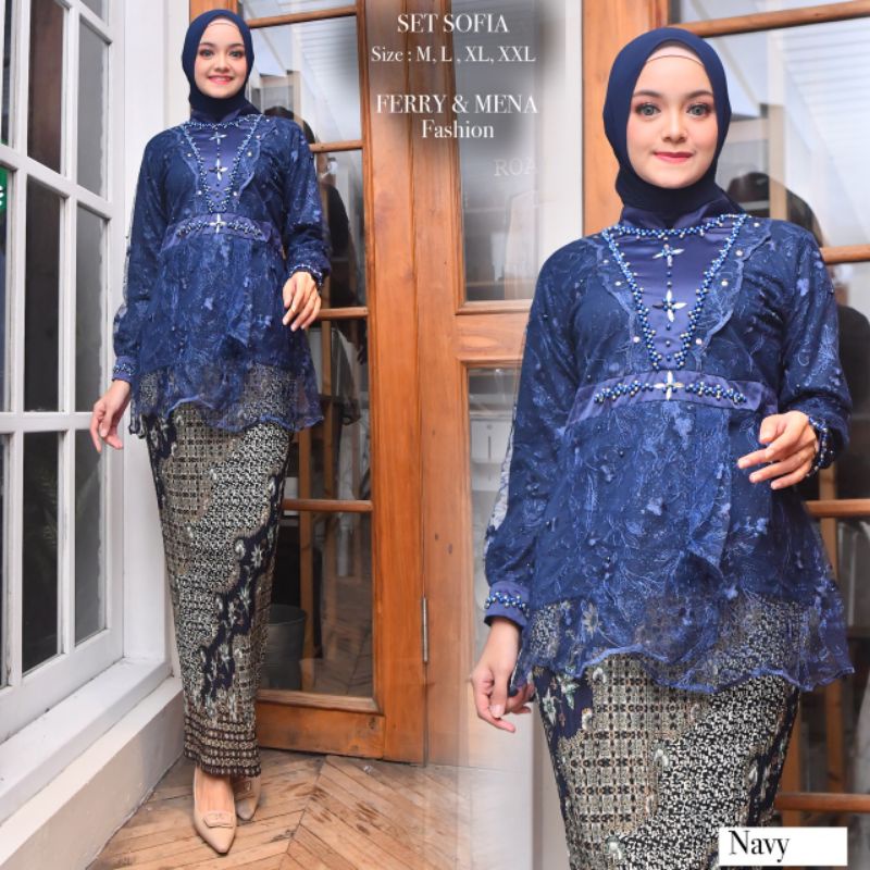 New kebaya pesta sofia//setelan kebaya wisuda//kebaya tulle modern//kebaya perpisahan