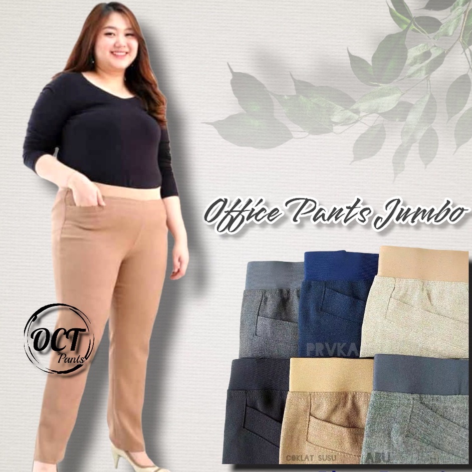 celana kerja wanita highwaist office pants jumbo