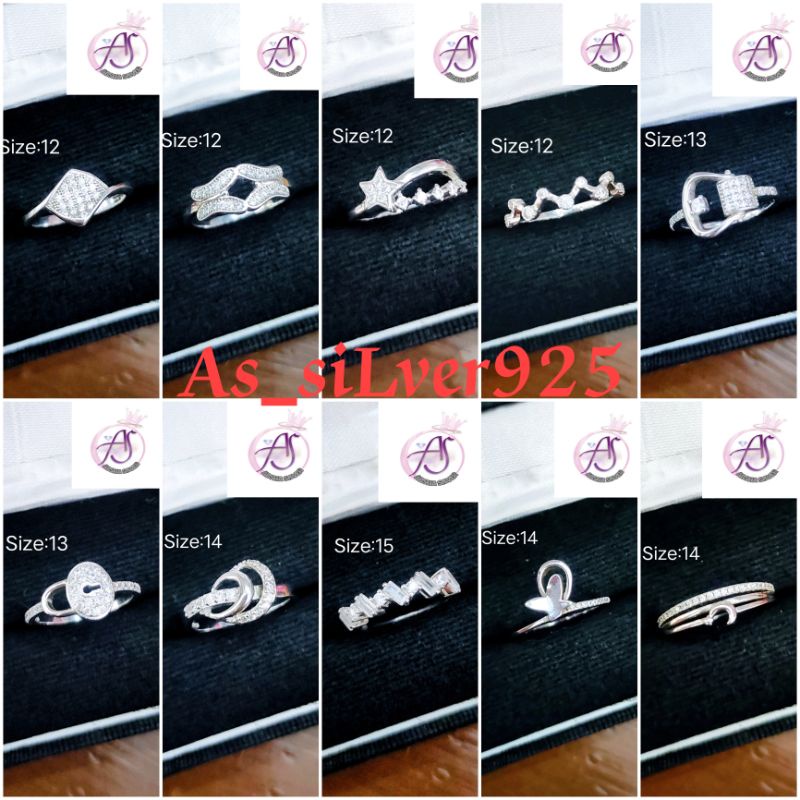 CINCIN PERAK ANEKA MODEL SIMPEL HARIAN ASLI SILVER 925 LAPIS MAS PUTIH_RING FASHION WANITA