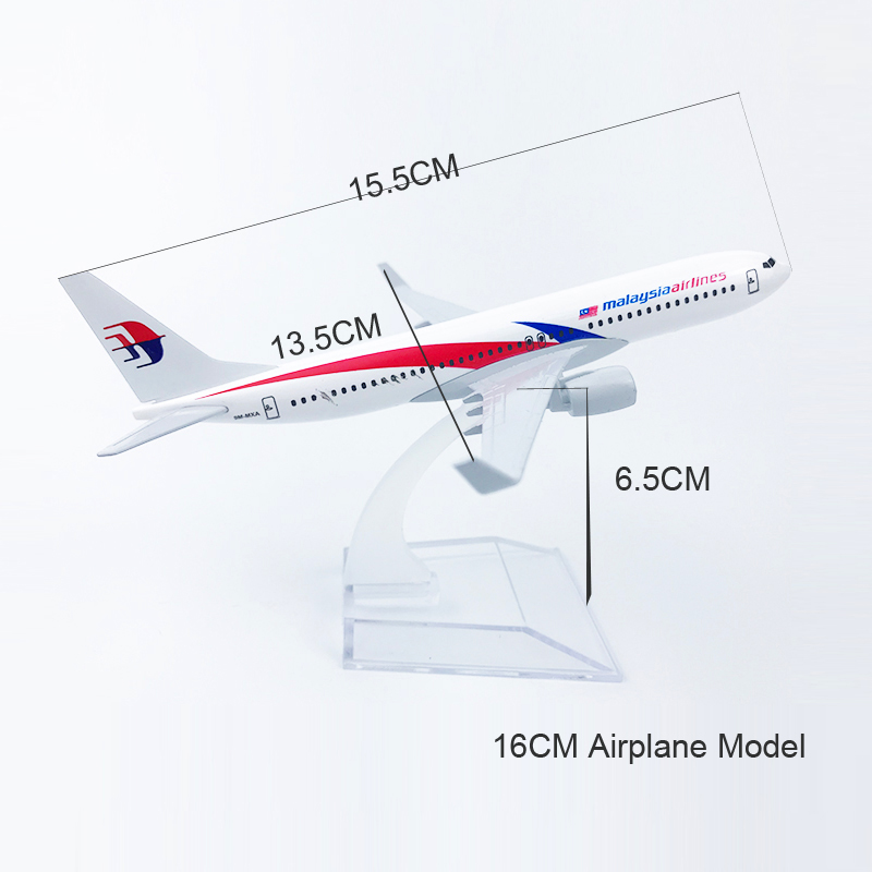 Miniatur Diecast Pesawat Malaysia Airlines B737 Boeing 737 Bahan Metal Ukuran 16CM Untuk Dekorasihadiah