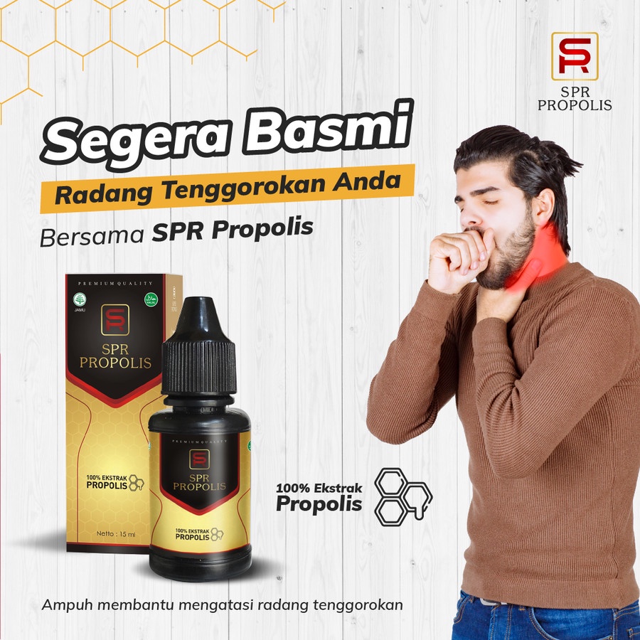SPR Propolis Obat Radang Tenggorokan Anak  dan Dewasa Ampuh Herbal BPOM