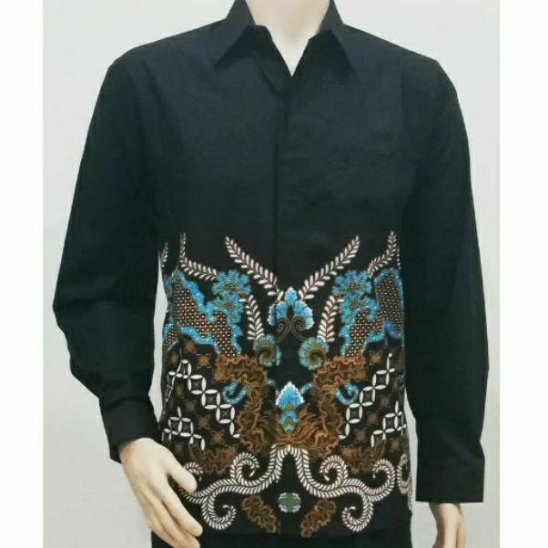 Kemeja Batik Jumbo XXL Lengan Panjang Atasan Baju Hem Pria Big Size Ukuran Besar PLPD HT-BR