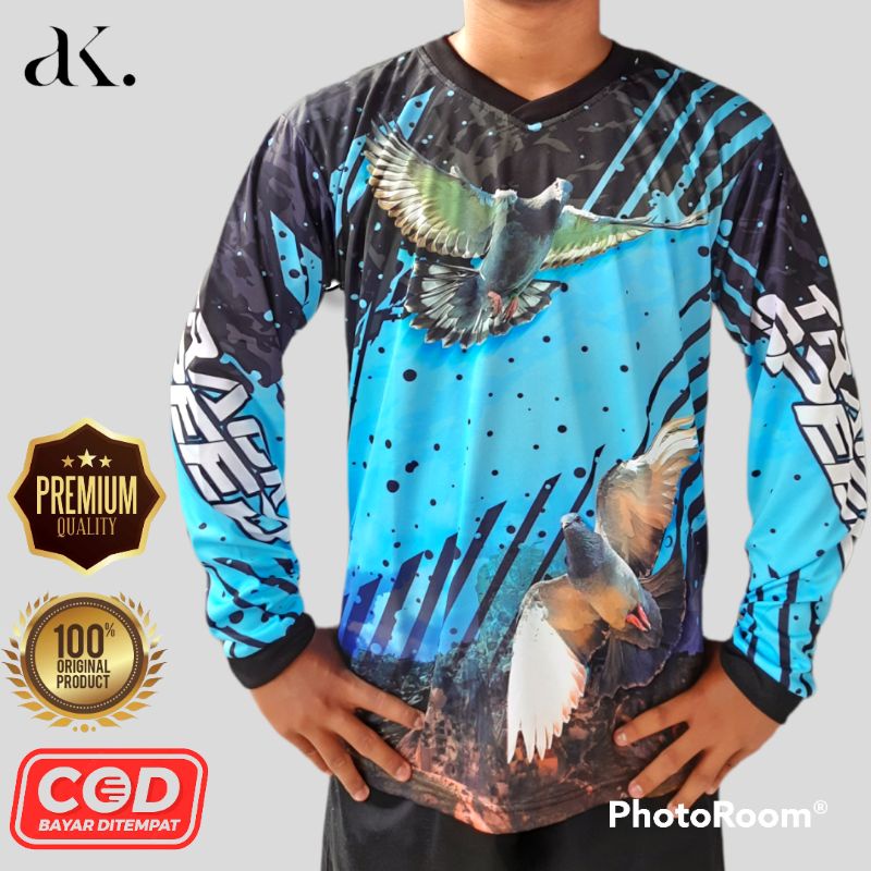 Baju Burung Merpati PREMIUM TERMURAH Lengan Panjang Full Printing Terbaru
