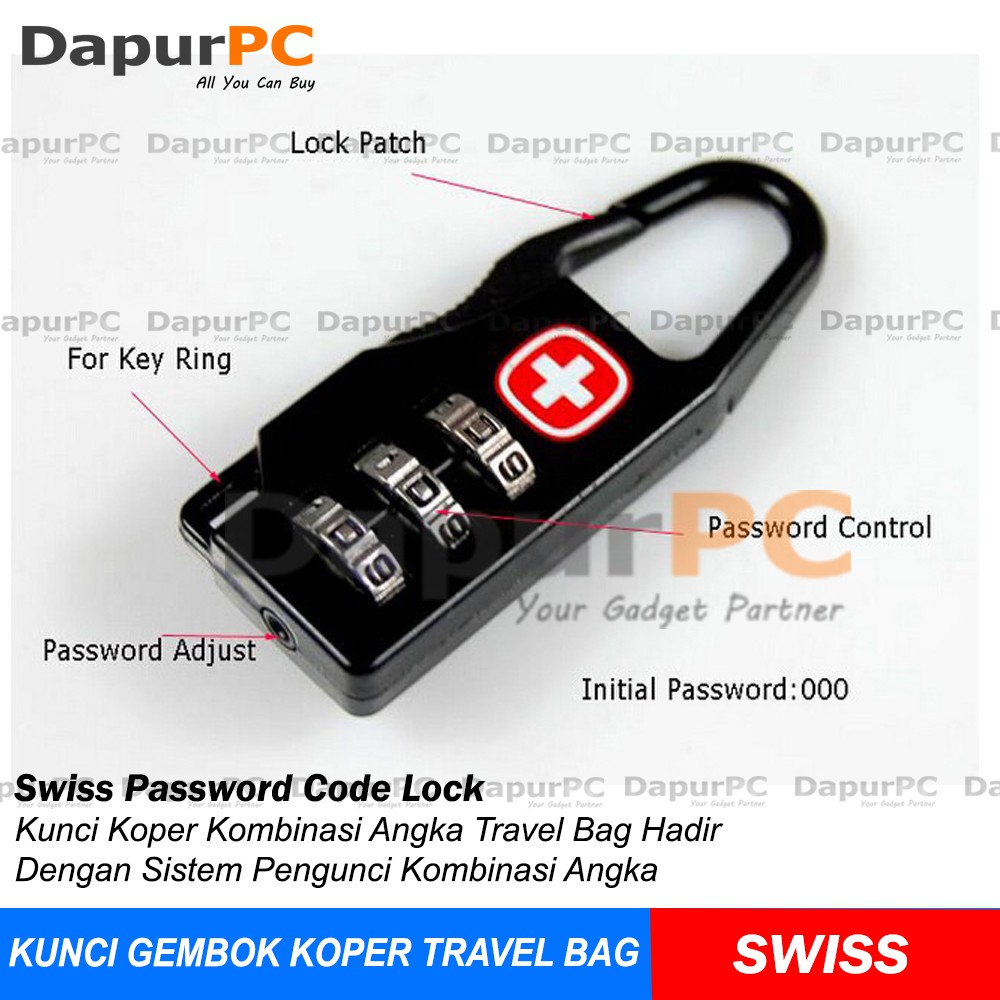 Gembok Koper Kombinasi Angka Travel Bag | Shopee Indonesia