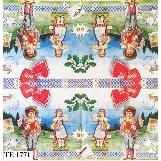 Tisu  Napkin Kerajinan  Decoupage Eropah 33X33 CM TE 1771 TTS