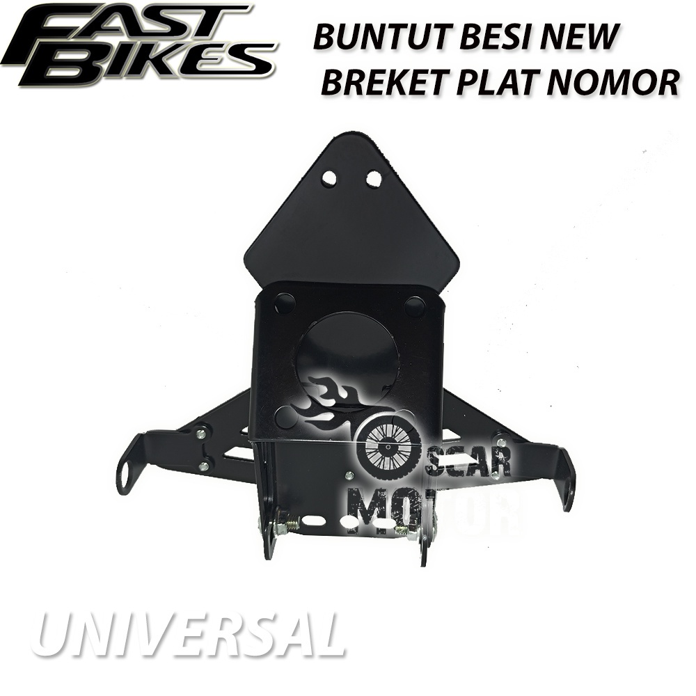 BUNTUT SPAKBOR TITANIUM BLACK STEEL UNIVERSAL PNP SEMUA MOTOR NEW PLAT motor