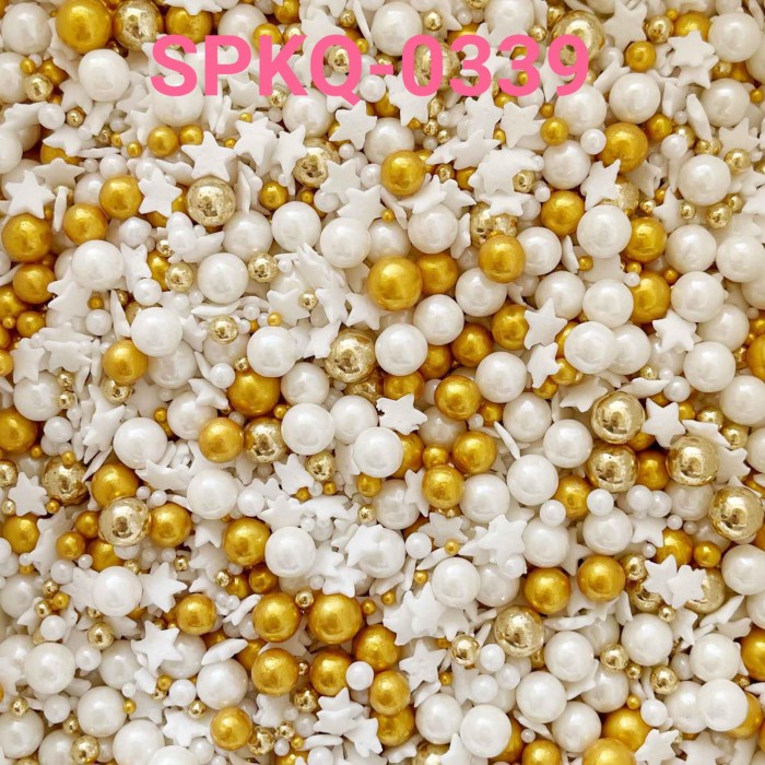 

SPKQ-0339 SPRINKLES SPRINGKEL 250GR BINTANG MUTIARA PUTIH EMAS OBRAL DISKON