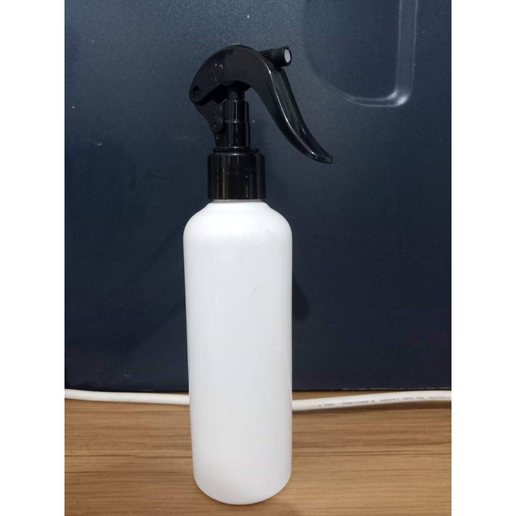 Botol Plastik PET 250ml BR Putih Tutup Spray Trigger Semprot