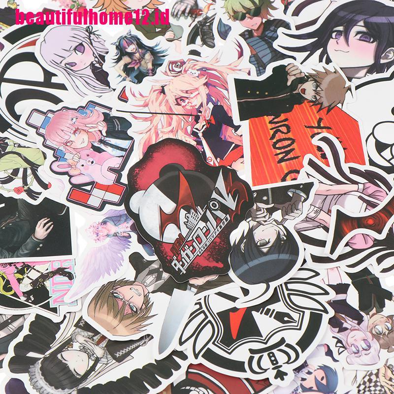 【beautifulhome12.id】50PCS Anime Danganronpa PVC Sticker for Luggage Laptop Skateboard Waterproof