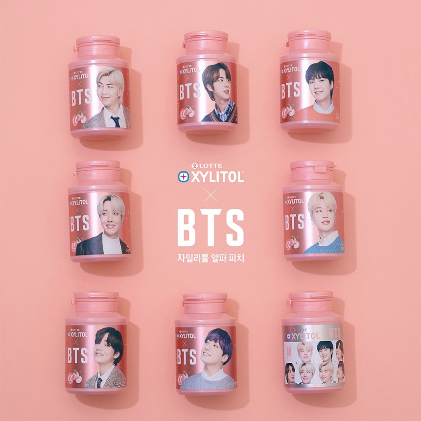 

LOTTE XYLITOL X BTS XYLITOL GUM PERMEN KARET KOREA BTS XYLITOL APEACH