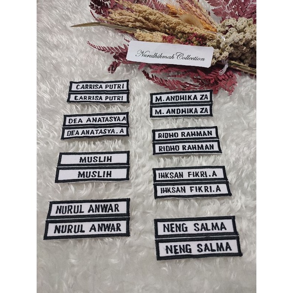 Papan Nama/Bet Nama Seragam Sekolah SD/MI/MD, SMP/MTS, SMA/SMK/MA Request