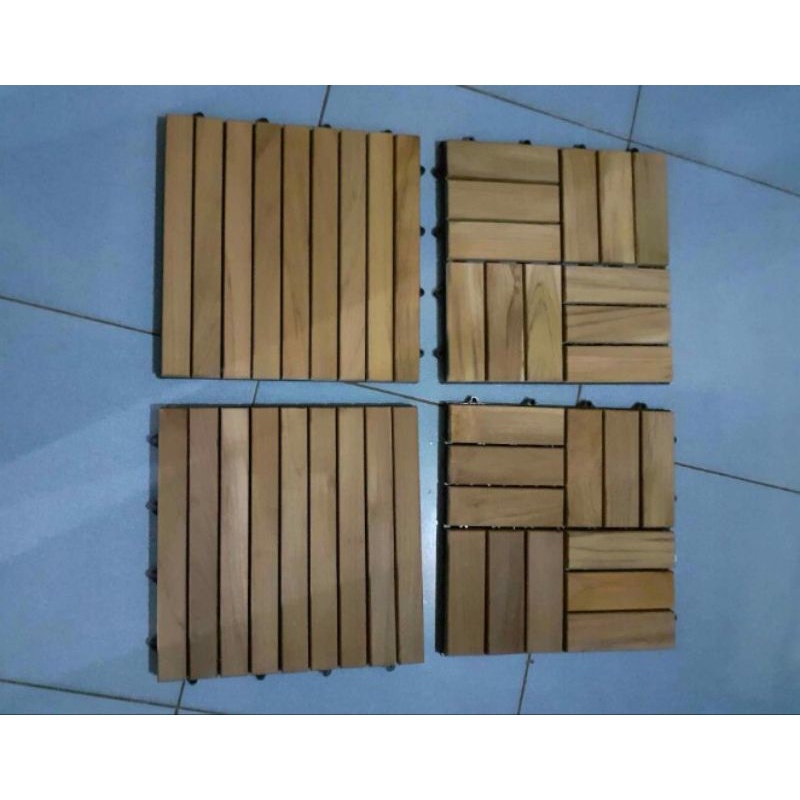 Parquet lantai kayu Ubin lantai kayu Jati