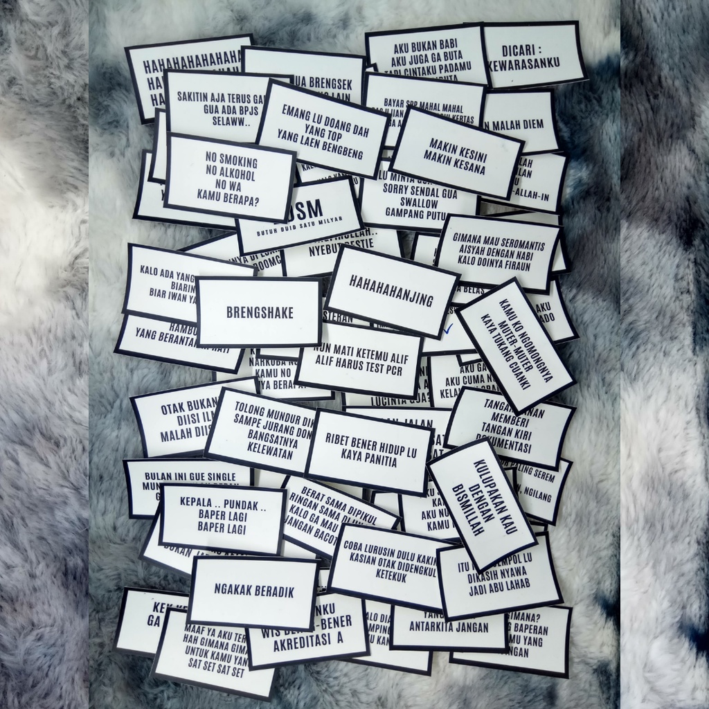 

65Pcs / Sticker Bacot in Indonesia / Sticker HP / Anti Air / Sticker Aesthetic / Sticker Journal / Sticker Thmblr / Sticker Helm