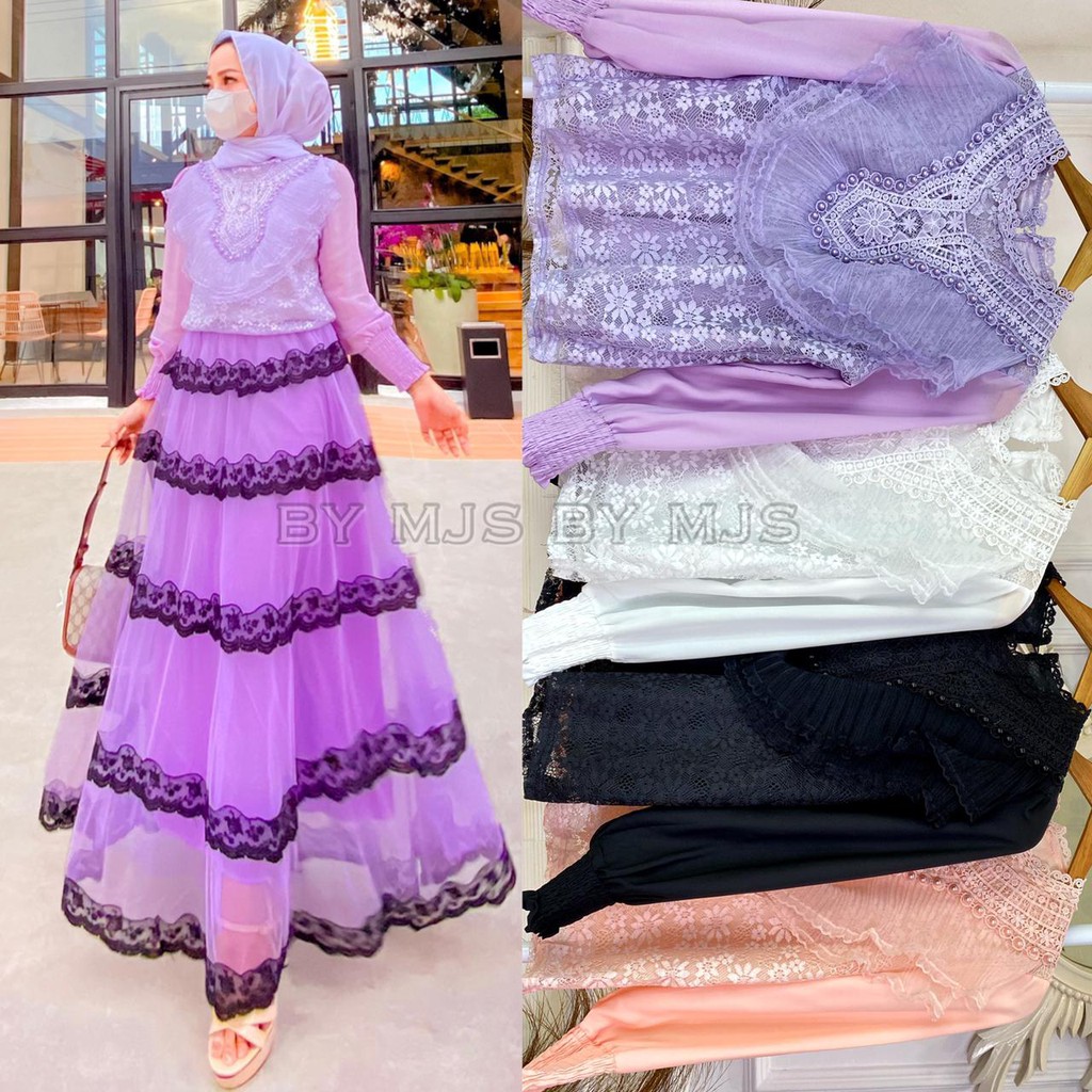 ATASAN BROKAT RENDA KOREA // TOP DELIA IMPORT