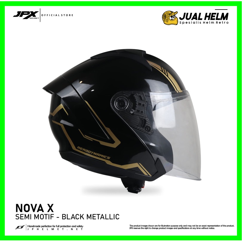 Helm JPX Nova X Semi Motif Black Metallic