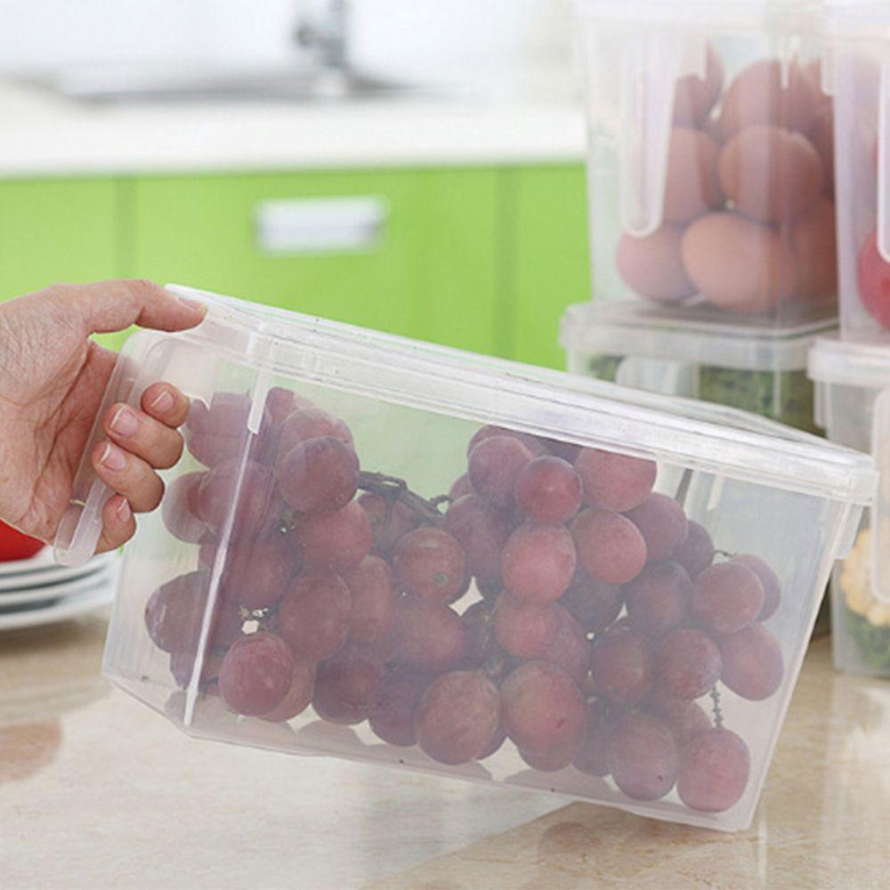 [Elegan] Wadah Penyimpanan Makanan Sayur Penyimpanan Kulkas Storage With Handle Transparan Kulkas Plastik Sealed Box