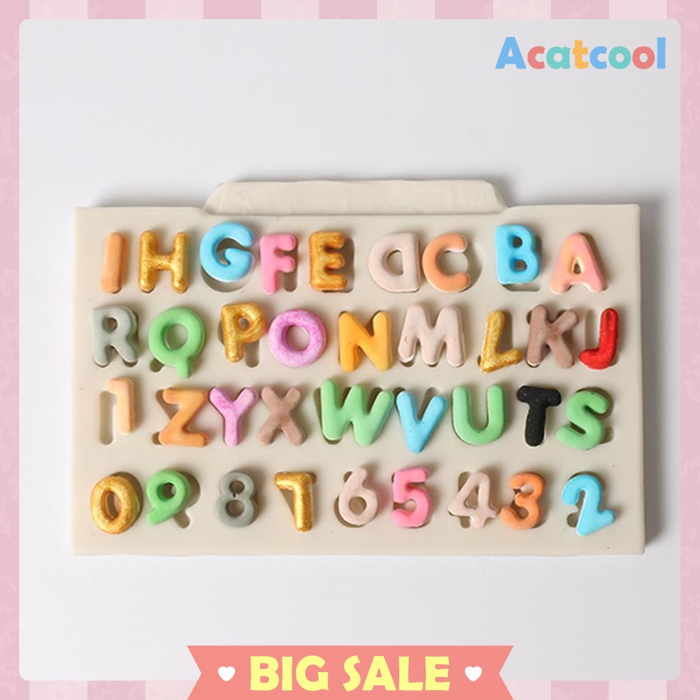 Letters Silicone Fondant Cake Mold DIY Chocolate Baking Decor Moulds Tools