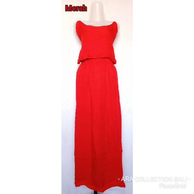 DRESS KIPIR ROK PANJANG POLOS BALI/DRESS DOUBEL LAYER PANJANG