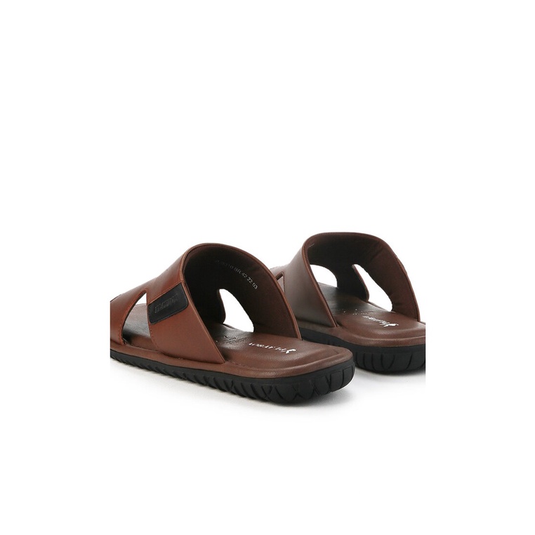 SANDAL SLIDE KULIT PLAYBOY PRIA ORIGINAL CASUAL BRANDED COKLAT PL24