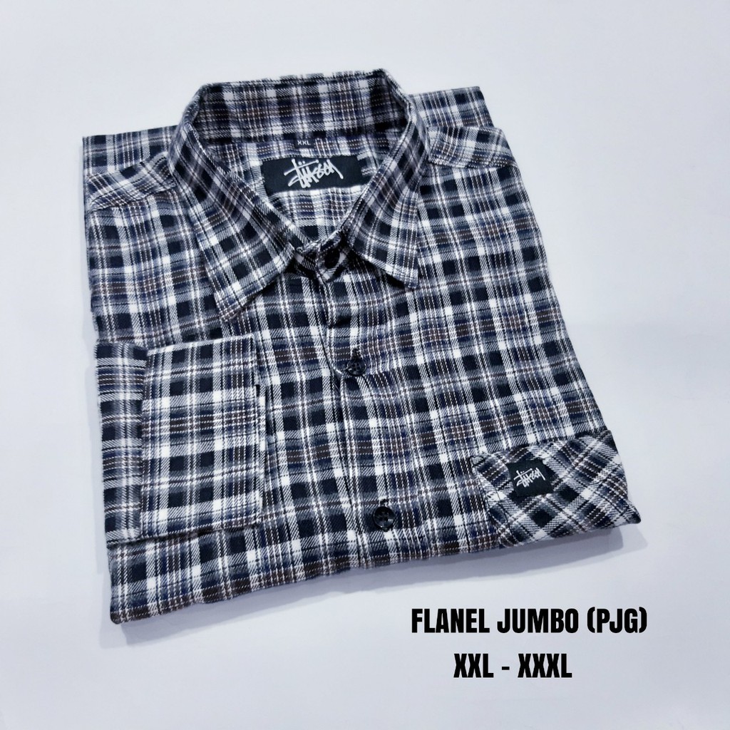 Kameja Flanel Surfing Panjang Jumbo Big Size XXL - XXXL Premium