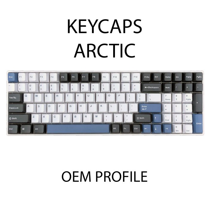 KEYCAPS ARCTIC / ARTIC PBT DOUBLE SHOT OEM PROFILE MECHANICAL KEYBOARD