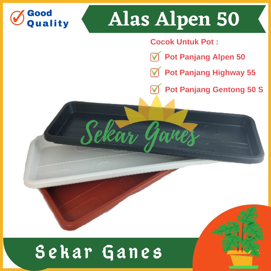 Sekarganes Alas Pot Panjang Alpen 50 Putih Hitam Hijau Coklat Merah Bata Orange Terakota Alas Tray Tatakan Pot Bunga Segi Panjang 50cm 60cm 70cm Pot Panjang Highway High Way 55 - Tray Pot Segi Panjang 50 Paket murah isi 1 lusin pot bunga plastik