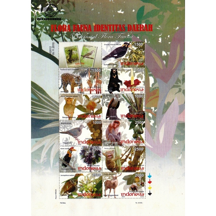 

Perangko Indonesia 2010 Flora Fauna Identitas Daerah Minisheet MNH