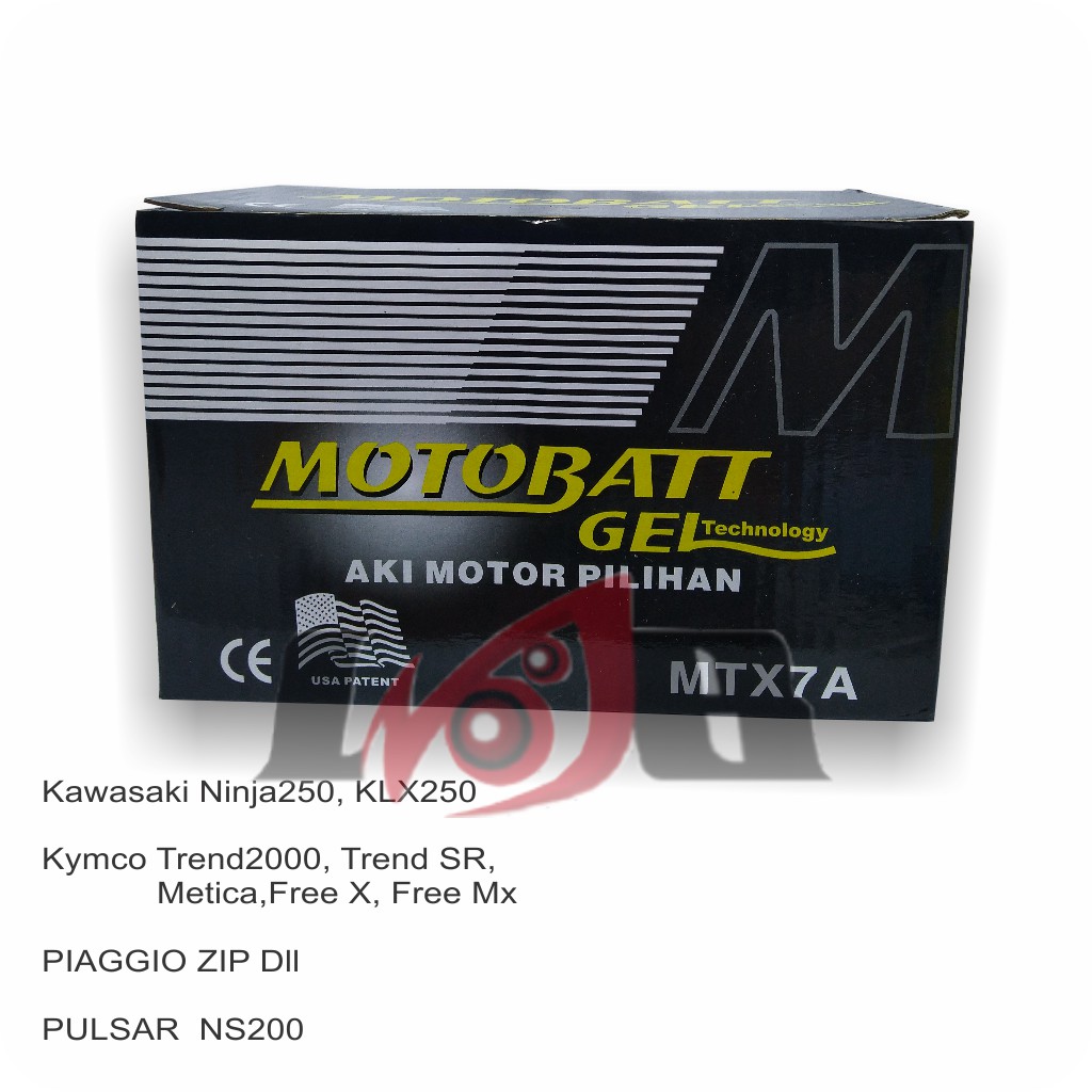 Accu Motobatt Gel MTX7A YTX7-BS YTX9-BS Ninja 250 Minerva Kymco Benelli