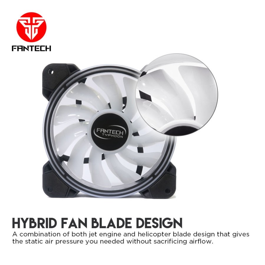 FAN FANTECH FB-302 TYPHOON ARGB FB302 FB 302 RING 3 in 1 Hub Remote