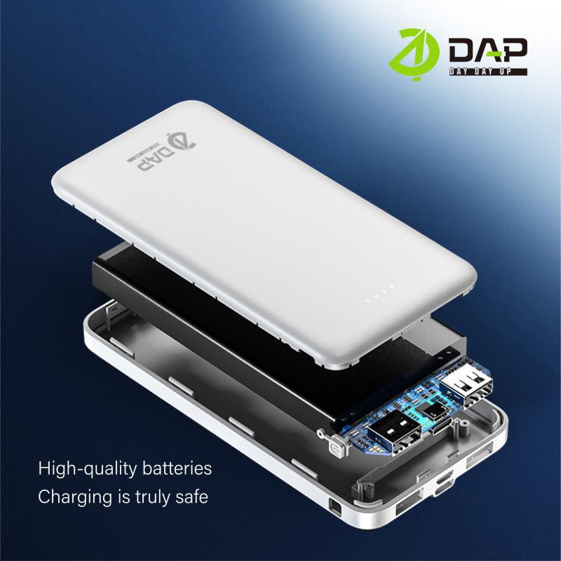 Power Bank DAP D-P10 10000mAh 2.1A Fast Charging 2 Output 2 Input Kabel Charger 2in1 Micro &amp; Type C