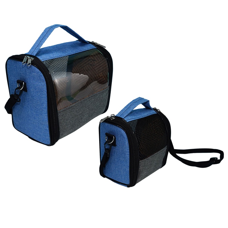 Kiss Tas Pouch Kandang Hamster / Burung Beo Bahan Mesh Dengan Strap + Jendela Depan Untuk Travel