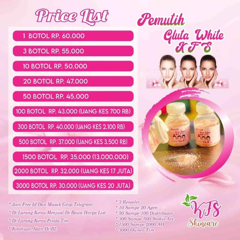 GLUTA WHITE KFS ORIGINAL [ DISTRIBUTOR RESMI ] SUSU PEMUTIH