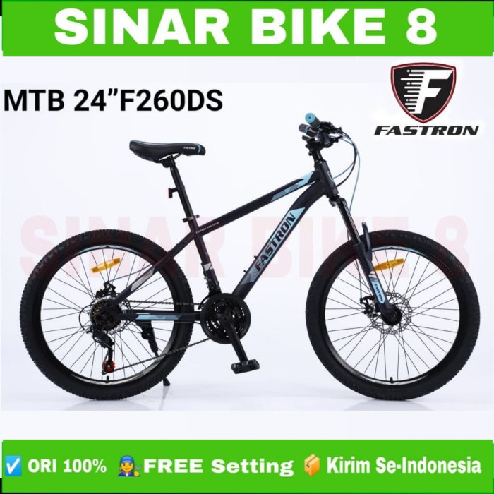 Sepeda Gunung Ukuran 24 Inch MTB FASTRON F-260 DS Rem Cakram Disc Brake 21 Speed