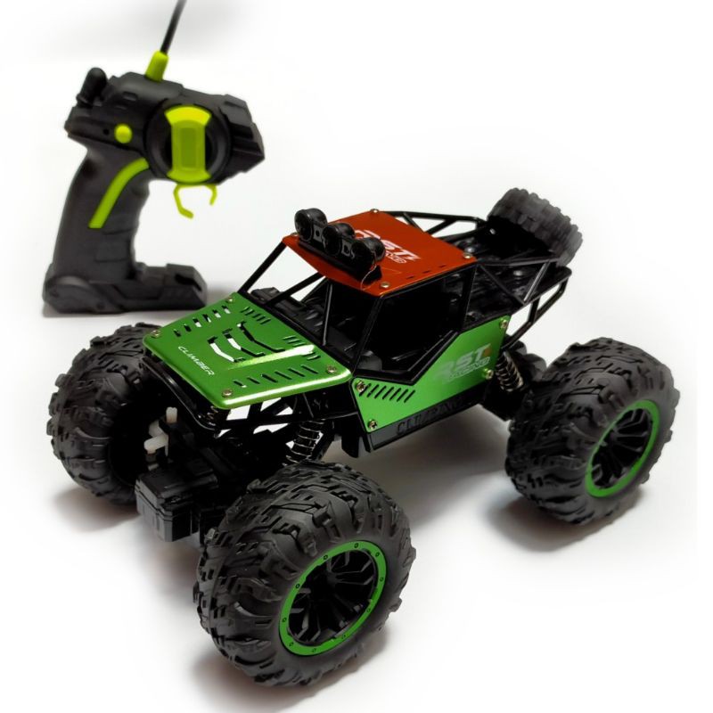 Mobil Remot Rock Crawler LED Nyala Bodi Metal Mainan RC Remote Control