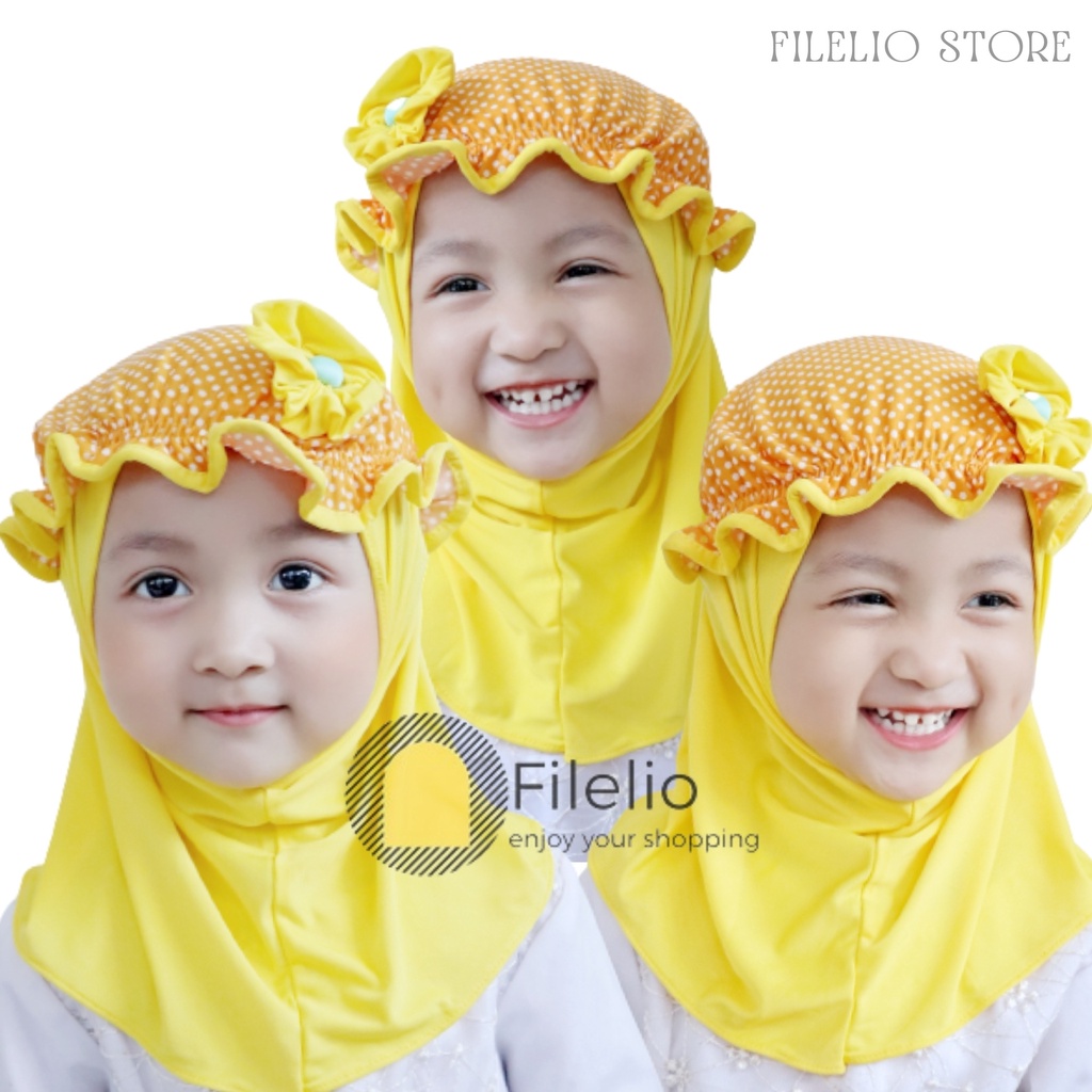 TERMURAH Hijab Anak Perempuan Topi Polkadot Jilbab Anak Anak Kerudung Bayi Murah Krudung Anak Cewek