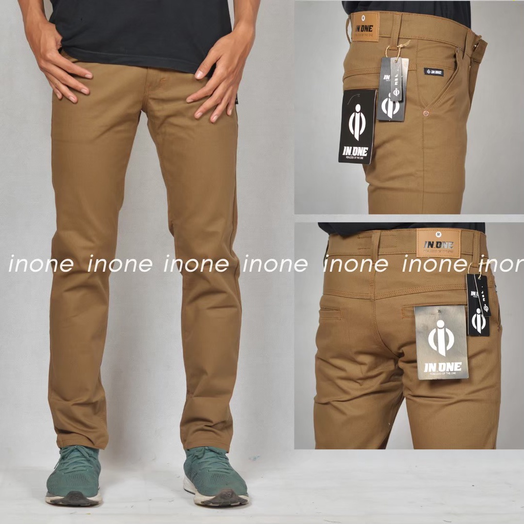 Celana Chino Panjang ORIGINAL IN ONE untuk pria Bahan katun twill sweding premium quality terbaru TERLARIS MURAH