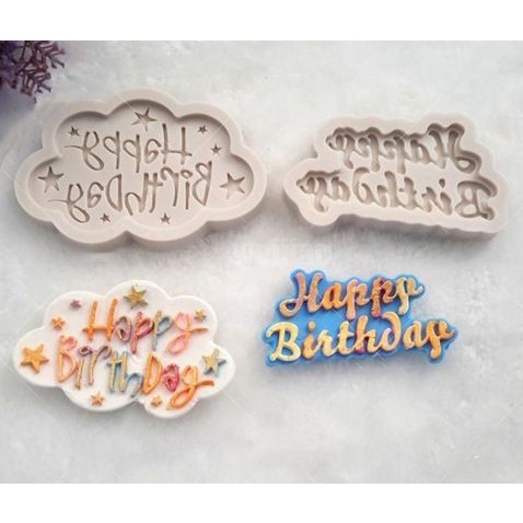 3D Silicon Mold Fondant Cake Decoration - Happy Birthday